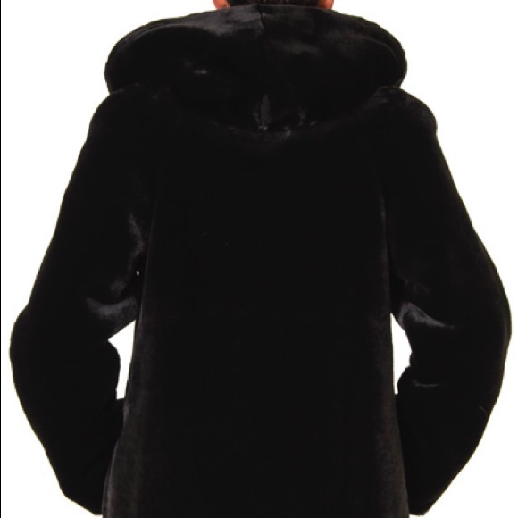 NWOT Nuage Full Length Faux Beaver Hooded Coat - Picture 5 of 11